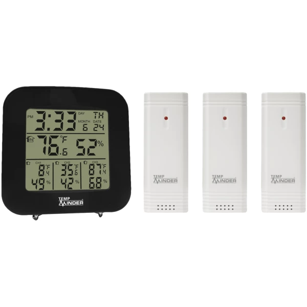 Temperature and Humidity Station with 3 Indoor Sensors