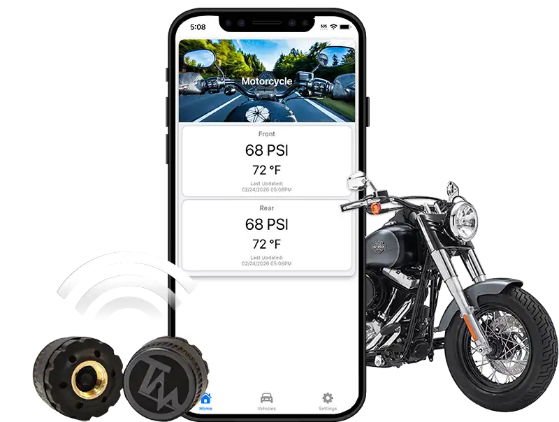 TireMinder Motorcycle TPMS with 2 Bluetooth Transmitters (TM22104)