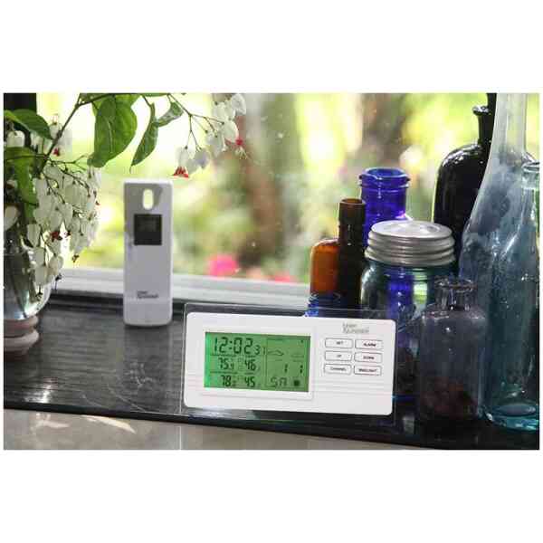 White Wireless Weather Station with Green Backlight LED (MRI-213MXW)