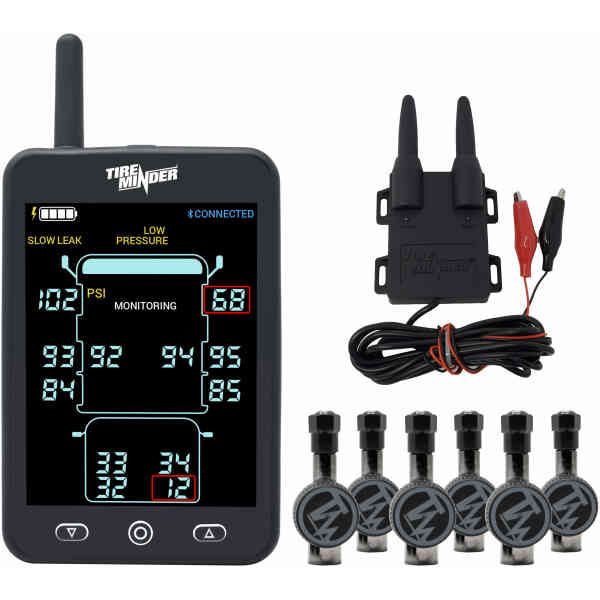 TireMinder A1AS with 6 Flow-Through Transmitters for RVs, MotorHomes, 5th Wheels, Coaches and Trailers