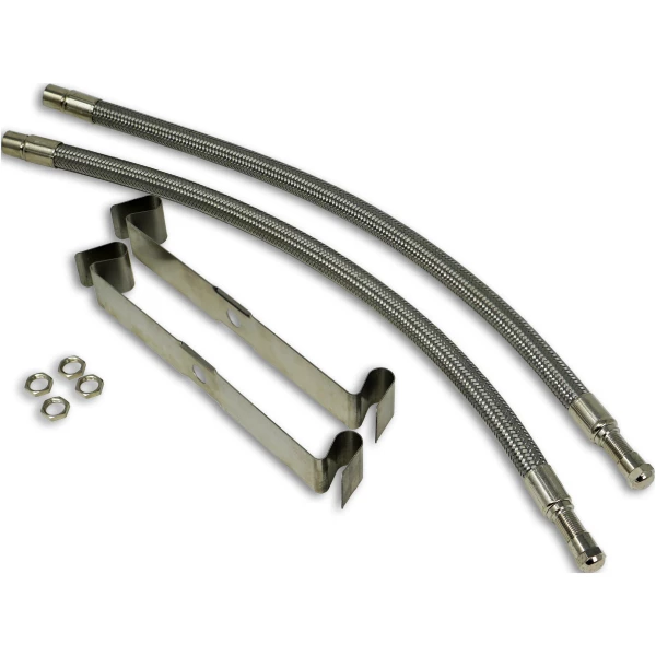 TireMinder 16-19.5 Inch Braided Steel Valve Extender Kit for Dually Wheels, Rim Hole Mounted, 2 Pack