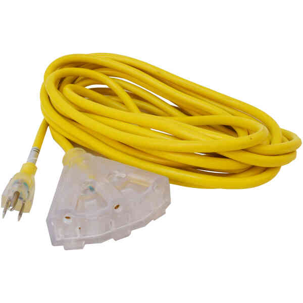15 Amp 14/3 Trip Outlet Extension Cord, 25FT